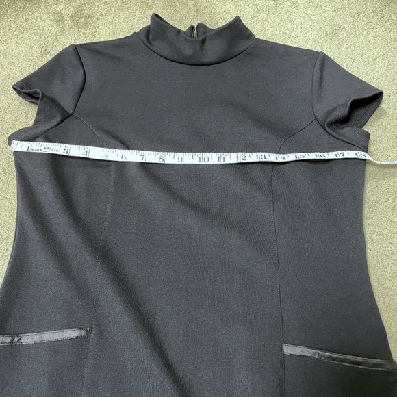 Liz Claiborne Petite High-Neck Cap-Sleeve Black Dress - Picture 8 of 14